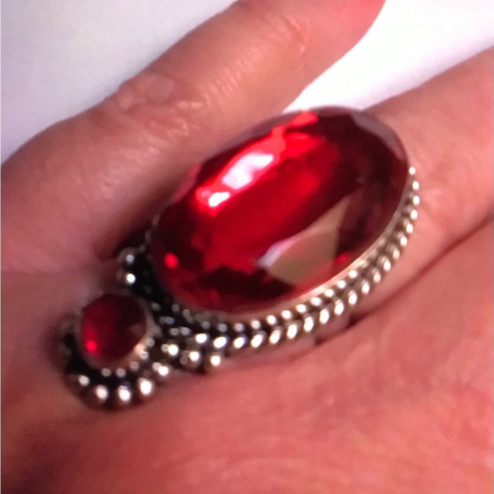 Garnet 925 Sterling Silver Ring - Picture 2 of 3